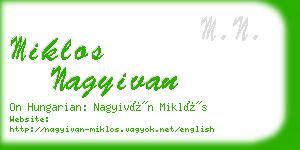 miklos nagyivan business card